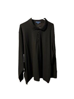Sport-Tek Mens Black Long Sleeve Polo Shirt 2XL 100% Polyester